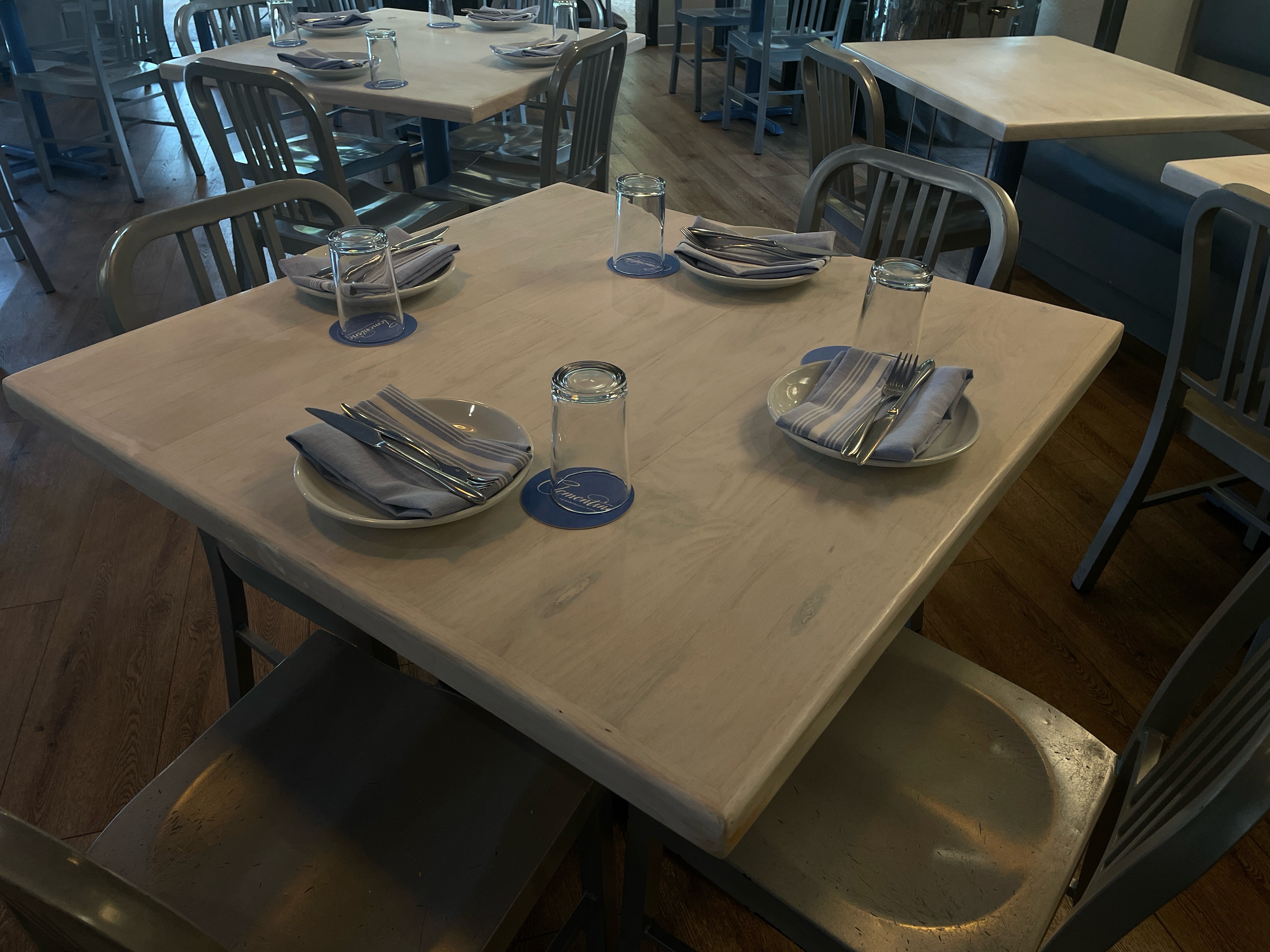 Refinished tabletop with fresh oil-and-wax finish at Clementine